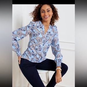 TALBOTS Top Blouse Popover, Size XS